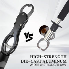 Widened jaw head for maximum grip strength on Eupheng fish gripper