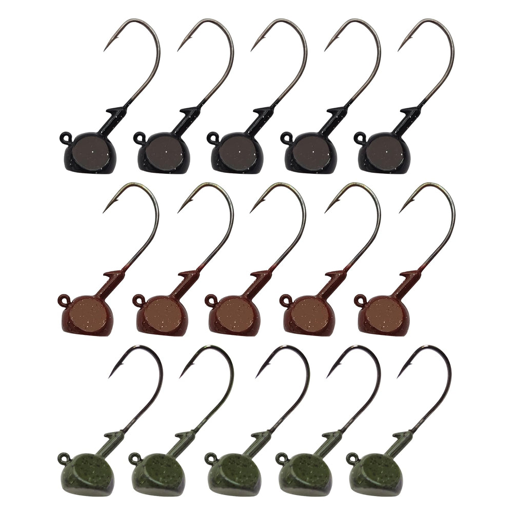 Eupheng Stand-Up Jig Heads 15-pack for bass, trout, walleye, and pike