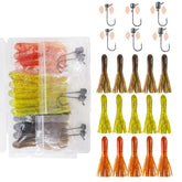 Eupheng 3.5-inch tube baits kit with 15 soft plastics and 10 jig heads
