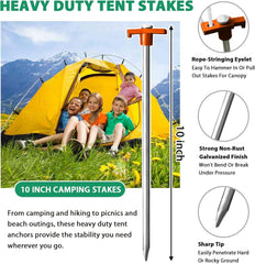 Eurmax easy-installation stakes simplify campsite setup for families.