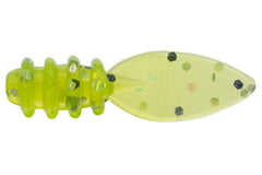 Eurotackle Leech 0.75 inch chartreuse soft lure ideal for panfish and cold-water ice fishing