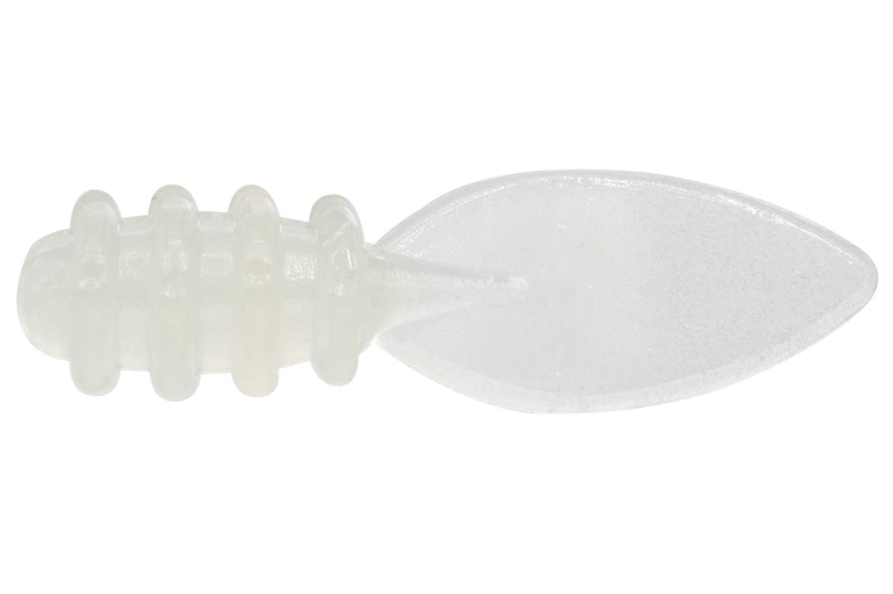 Eurotackle Micro Finesse Leech 0.75 inch glow lure for panfish and ice fishing applications.