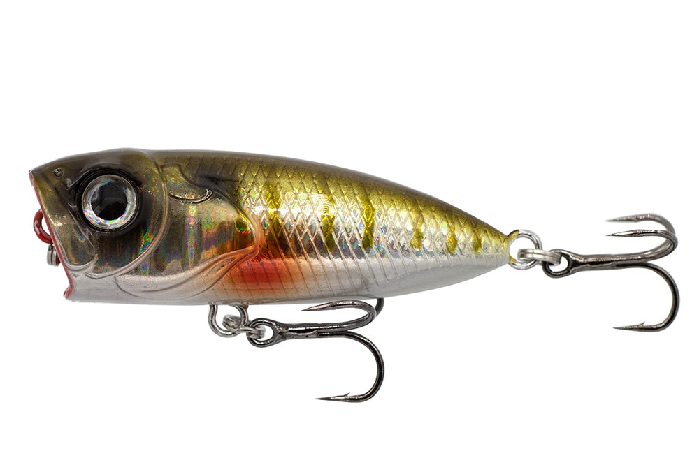 Eurotackle Z-Popper 1.75-inch bluegill lure for surface pop and walk-the-dog action.