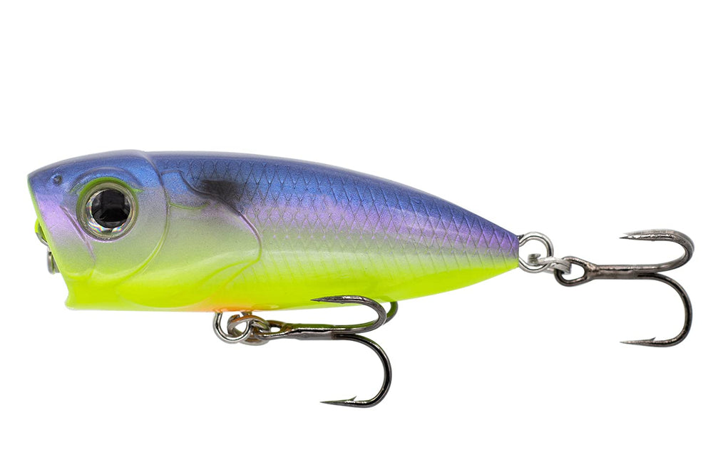 Eurotackle Z-Popper 1.75-inch micro top water lure with realistic shad pattern for surface action