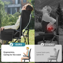 Ever Advanced adjustable lumbar support chair side view demonstrates improved spine alignment