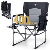 EVER ADVANCED directors chair folded for compact storage and easy transport.