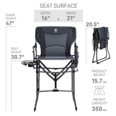EVER ADVANCED chair with 30.7in seat height eases knee strain and sitting.