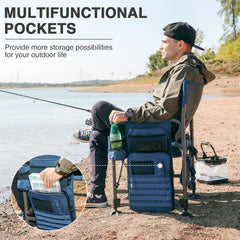 EVER ADVANCED fishing chair 360-degree rotatable feet stay level on variable ground