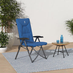 EVER ADVANCED folding camping chair 4-position recline for customizable outdoor comfort.