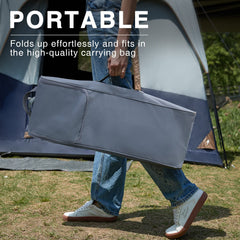 Ever Advanced cot features steel frame and durable 400D fabric.