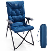EVER ADVANCED folding padded camping chair backrest 66cm supports head and neck during relaxation.