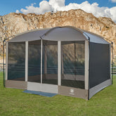 EVER ADVANCED magnetic screen house 11x9ft front view with roomy outdoor shelter for gatherings