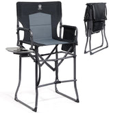 Ever Advanced portable 30-7 seat-height tall folding chair ready for compact travel and easy packing.