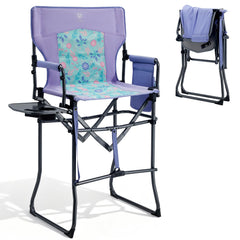 Ever Advanced portable tall folding chair with side table for makeup artists.