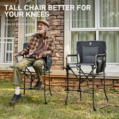 EVER ADVANCED chair features side table and pockets for drinks and phone.