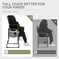 Ever Advanced side-table with cup holder and phone slot supports drinks and device within reach.