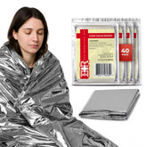 Ever Ready First Aid Mylar blanket provides full-body coverage for cold outdoor conditions.