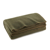 Ever Ready First Aid olive drab blanket folded for storage, durable warmth.