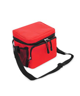 Everest Cooler Lunch Bag in red with front pocket for utensils and napkins on the go