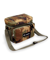 Everest cooler lunch bag Woodland Camo with front pocket for utensils and napkins