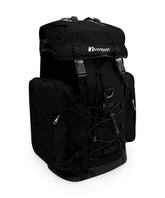 Everest Hiking Pack black front view ideal for day hikes with 48L storage.