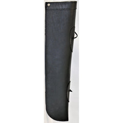 Evergreen Workshop Leather Bass Bow Quiver Black close-up highlights stitching and premium leather detail