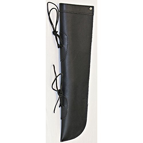 Evergreen Workshop Leather Bass Bow Quiver Black full view shows durable leather storage for bass gear