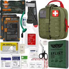 Everlit Advanced Emergency Trauma Kit OD Green Open Pack enables rapid field access.