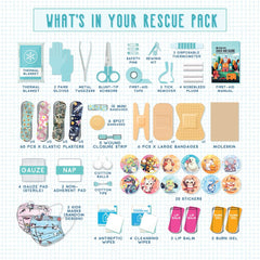 EVERLIT Care Rescue Pack bandages closeup highlights waterproof protection for active kids