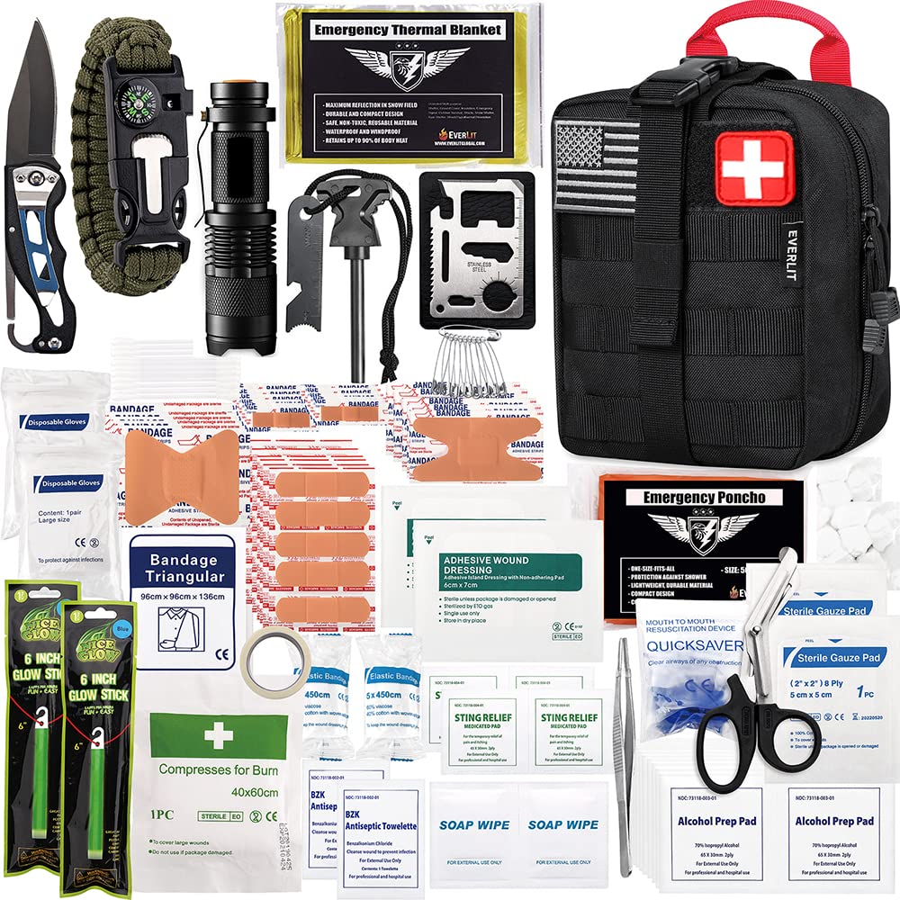 EVERLIT survival first aid kit front view showing compact design for bug-out readiness