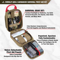 EVERLIT Survival Kit Open Contents reveals comprehensive first-aid supplies for quick access.
