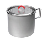 Evernew titanium camping mug pot folding handle front view for hikers