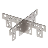 EVERNEW Titanium Cross Stand in sand leather side view offers stable support for compact cooking.