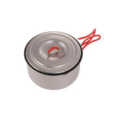 Evernew titanium lightweight camping pot folding handle for ultralight backpacking.