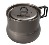 Evernew titanium camping tea pot with stable oval base for steady brewing