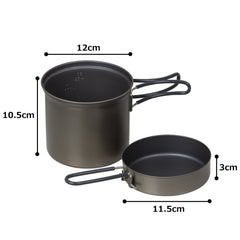 Evernew deep pot lid image highlighting secure fit and quick heat retention outdoors.