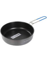 Evernew Ultralight Non-Stick Frying Pan #18 top view for backcountry cooking and portability.