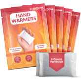 EverOne hand warmers 5-pack outer pack shown for convenient outdoor warmth.