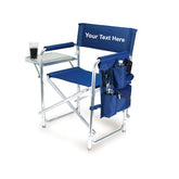 Everywhere Chair embroidered sports director chair front view highlights personalization options.