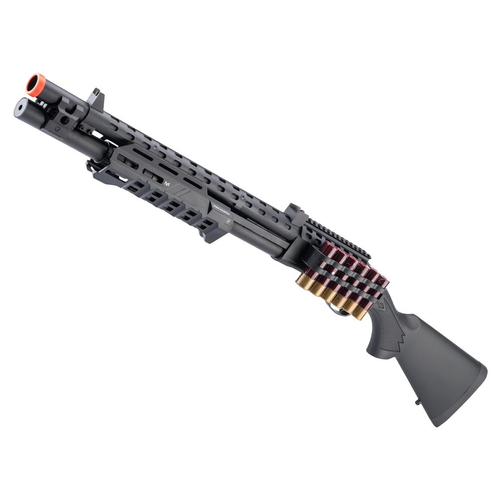 Evike EMG Strike M870 shell ejection cover detail for realistic handling.