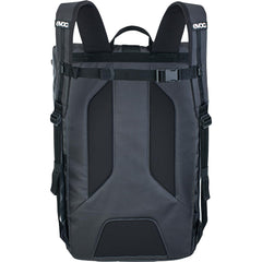 EVOC Duffle Backpack 26 side pocket holds laptop and phone securely