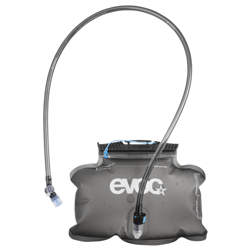 EVOC hip pack hydration bladder 1.5L front view showing compact, leak-proof design.