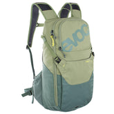 EVOC Ride 16 bike backpack in olive with organized storage for tours