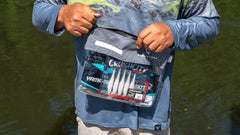 Evolution Fishing Bass Sack overextended zipper for easy loading and unloading