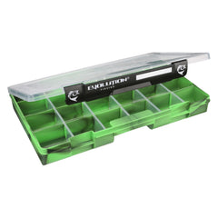 Evolution Outdoor Drift Series 3700 QuikLatch tray top view in green for quick tackle sorting