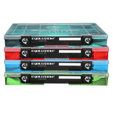 Evolution Outdoor Drift Series QuikLatch green tray closed for quick color coded organization on the water