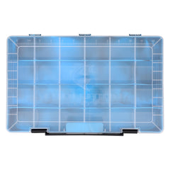 Evolution Outdoor Drift Series QuikLatch red tray with latch demonstrates secure easy access to contents