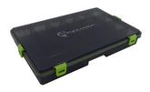 Evolution Outdoor waterproof tackle box with 4 latches keeps gear organized and secure
