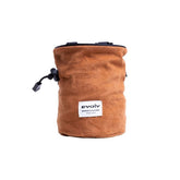 EVOLV corduroy chalk bag brown, front view, durable retro-inspired climbing accessory