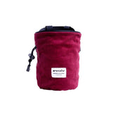 EVOLV Corduroy Chalk Bag open with chalk brush holder and waist belt for climbing